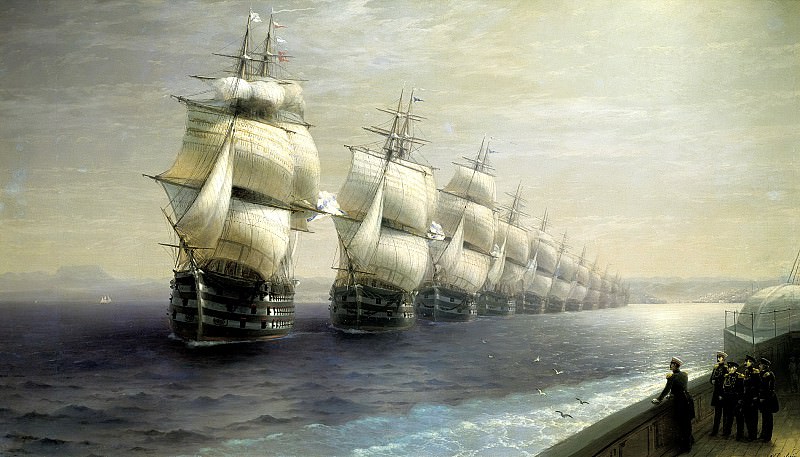 Ivan Aivazovsky – Review of the Black Sea Fleet in 1849, 900 Classic russian paintings