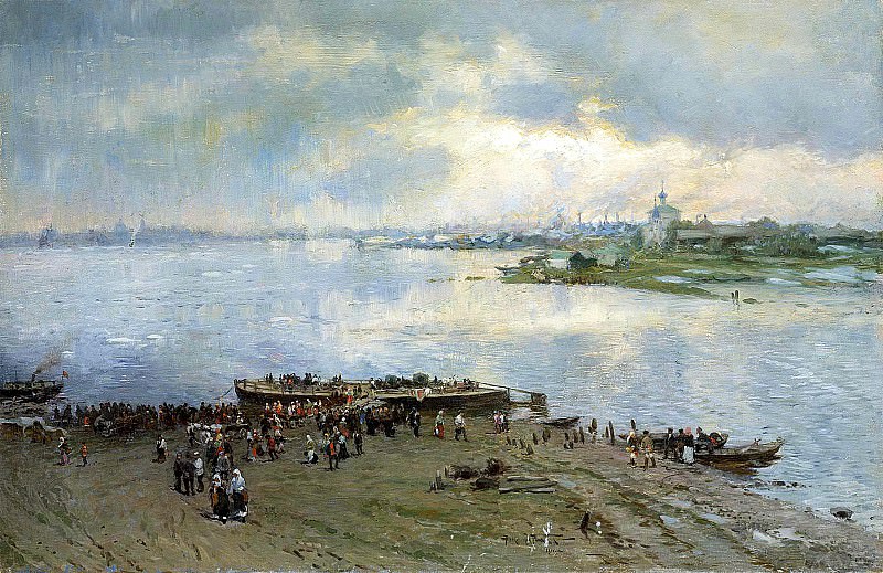 MAKOVSKY Alexander – Transportation on the Volga, 900 Classic russian paintings
