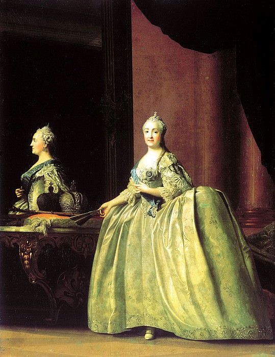 Eriksen Vigilius – Portrait of Catherine II before the mirror, 900 Classic russian paintings