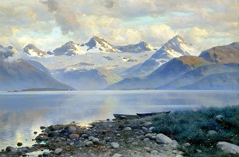 Kryzhitsky Constantine – Lake in the mountains, 900 Classic russian paintings