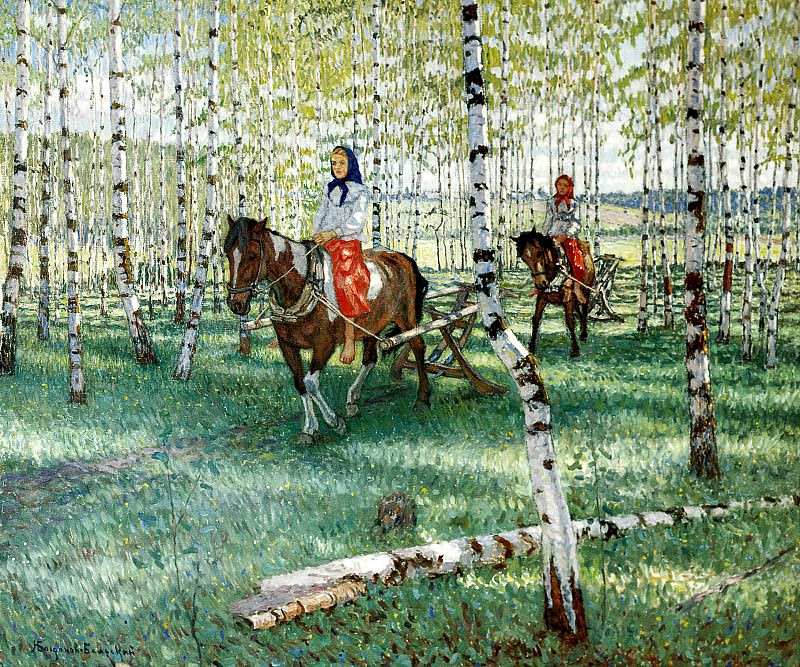 Bogdanov-Belsky Nikolai – At work, 900 Classic russian paintings