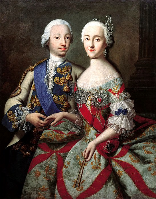 Groot Georg – Portrait of Tsarevich Peter Fedorovich and Grand Duchess Catherine Alekseevna. 1740-e, 900 Classic russian paintings