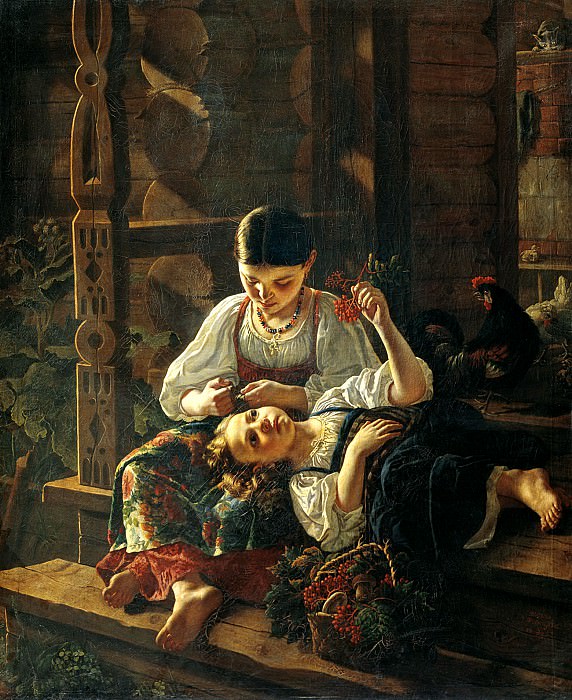 FELITSYN Rostislav – On the porch of the house, 900 Classic russian paintings