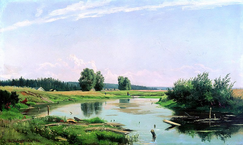 ШИШКИН Иван – Пейзаж с озером, 900 Картин самых известных русских художников