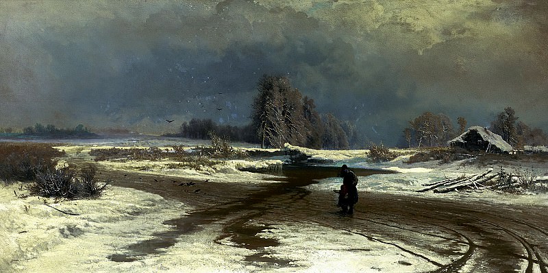 Fedor Vasiliev – Thaw, 900 Classic russian paintings