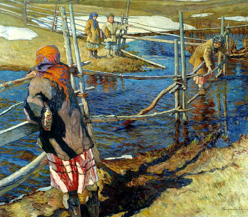 Bogdanov-Belsky Nikolai – Crossing, 900 Classic russian paintings