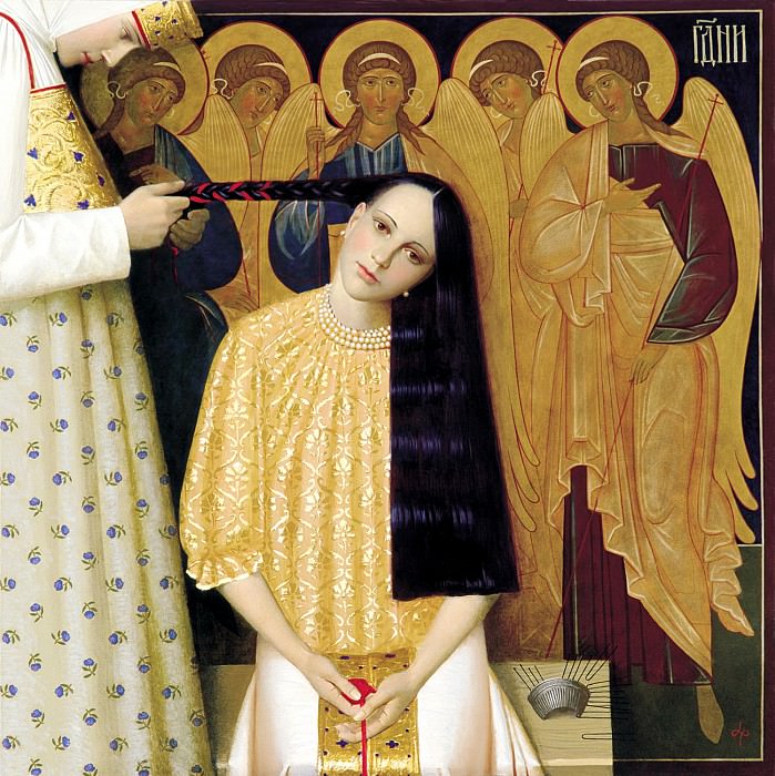 РЕМНЁВ Андрей – «Разделение косы», 900 Картин самых известных русских художников