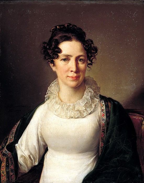 Tropinin Vasily – Portrait Akhmatova Tropinina, sister of the artist. 1827, 900 Classic russian paintings