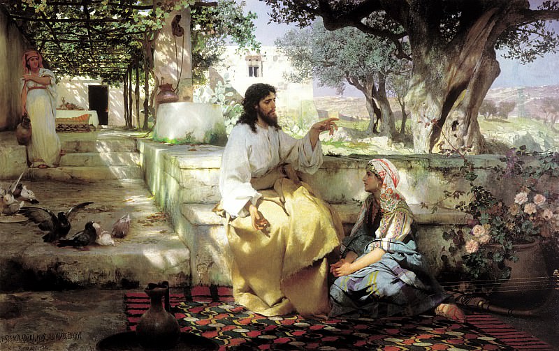 Semiradsky Henry – Christ with Martha and Mary, 900 Classic russian paintings