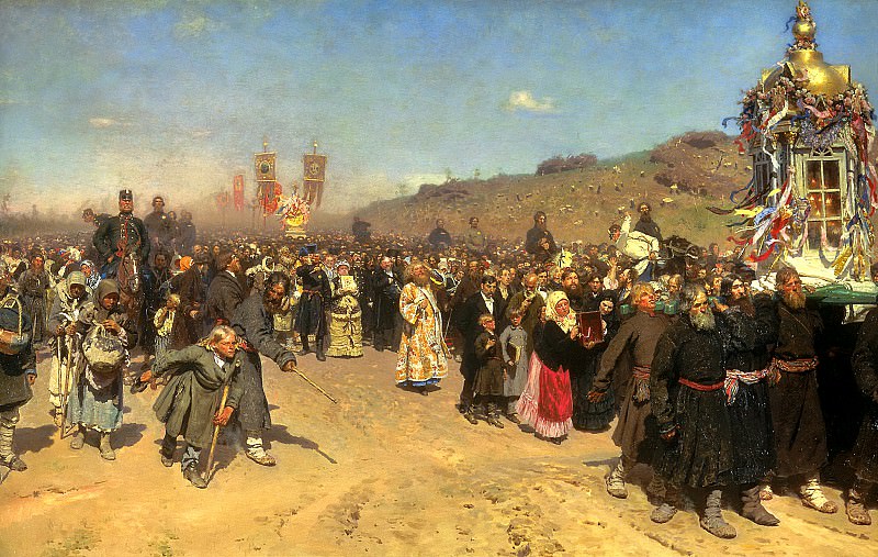 Ilya Repin – Religious Procession in Kursk Province, 900 Classic russian paintings