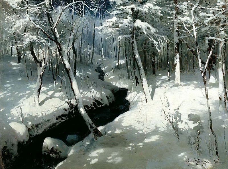 Schilder Andrew – Forest Stream, 900 Classic russian paintings