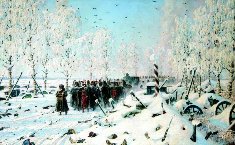 Vereshchagin Vasily – On the high road. Retreat and escape, 900 Classic russian paintings