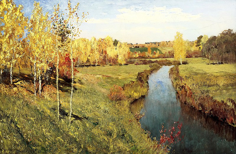 ЛЕВИТАН Исаак – Золотая осень, 900 Картин самых известных русских художников