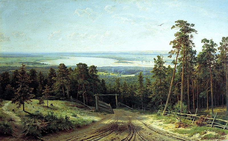 Shishkin Ivan – Kama near Yelabuga, 900 Classic russian paintings