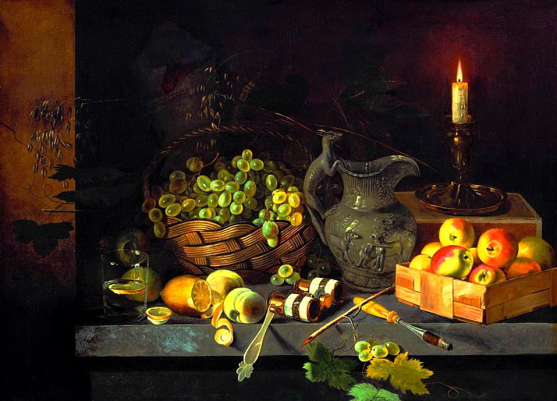 Khrutsky Ivan – Still Life with Candle, 900 Classic russian paintings