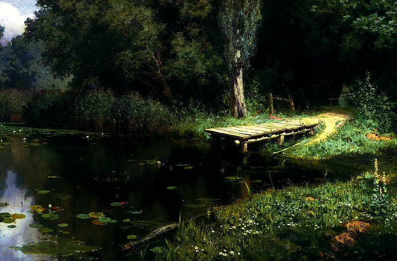 Polenov Vasily – overgrown pond, 900 Classic russian paintings
