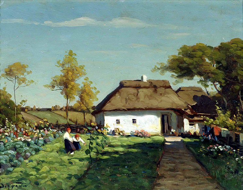 ZARUBIN Victor – Ukrainian farmstead, 900 Classic russian paintings