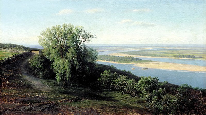 Klodt Mikhail – Volga near Simbirsk. 1881, 900 Classic russian paintings