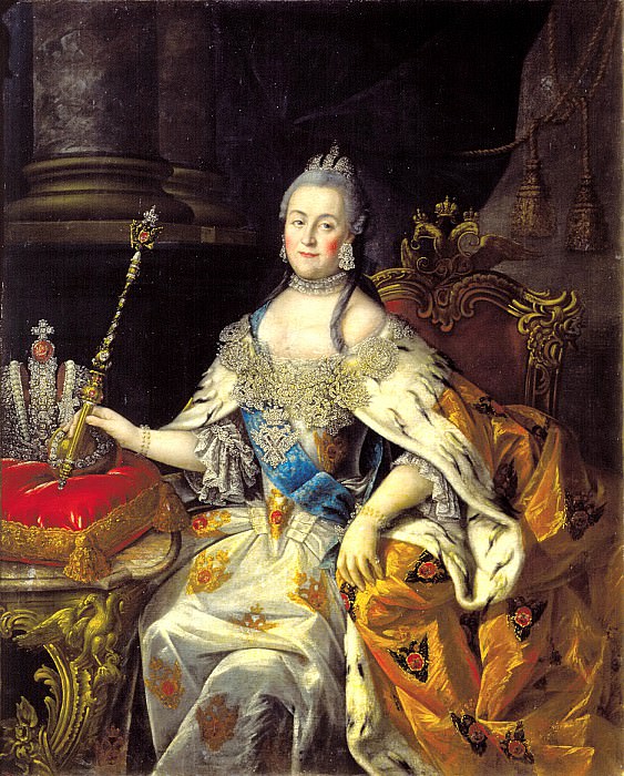 ANTROPOV Alexei – Portrait of Catherine II, 900 Classic russian paintings