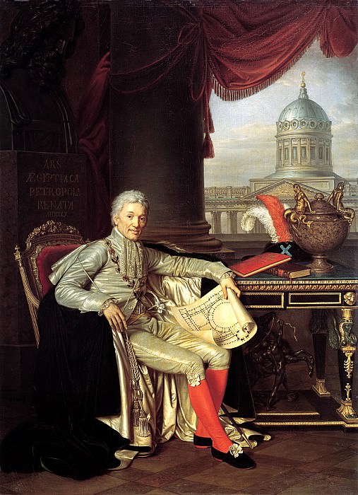 Warnecke Alexander – Portrait of privy councilor president of the Academy of Arts Count Stroganov. 1814, 900 Classic russian paintings