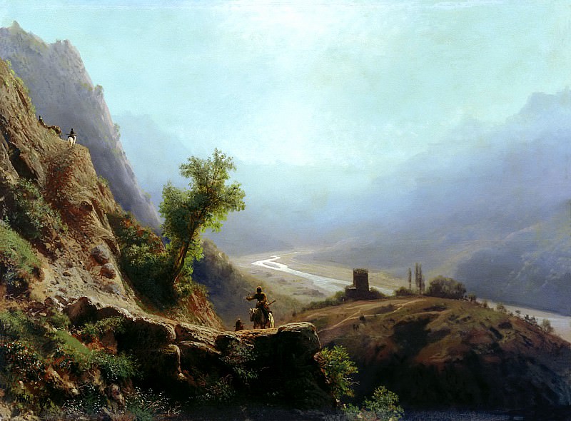 Lagorio Lev – In the mountains of the Caucasus, 900 Classic russian paintings