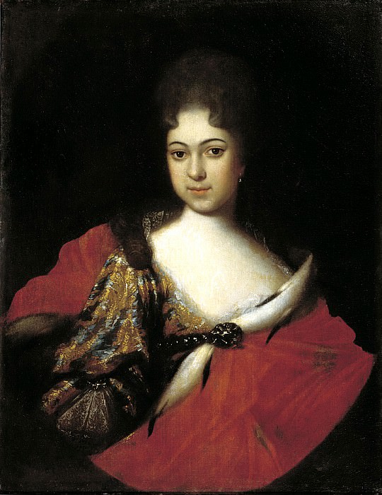 NIKITIN Ivan – Portrait of Princess Praskovya Ivanovna, a niece of Peter I, 900 Classic russian paintings