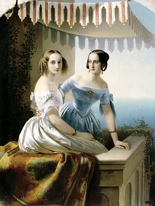 Neff Tim – Portrait of Grand Duchesses Maria Nikolaevna and Olga Nikolaevna, 900 Classic russian paintings