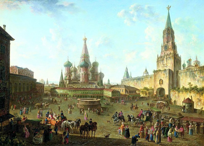 АЛЕКСЕЕВ Фёдор – Красная площадь в Москве, 900 Картин самых известных русских художников