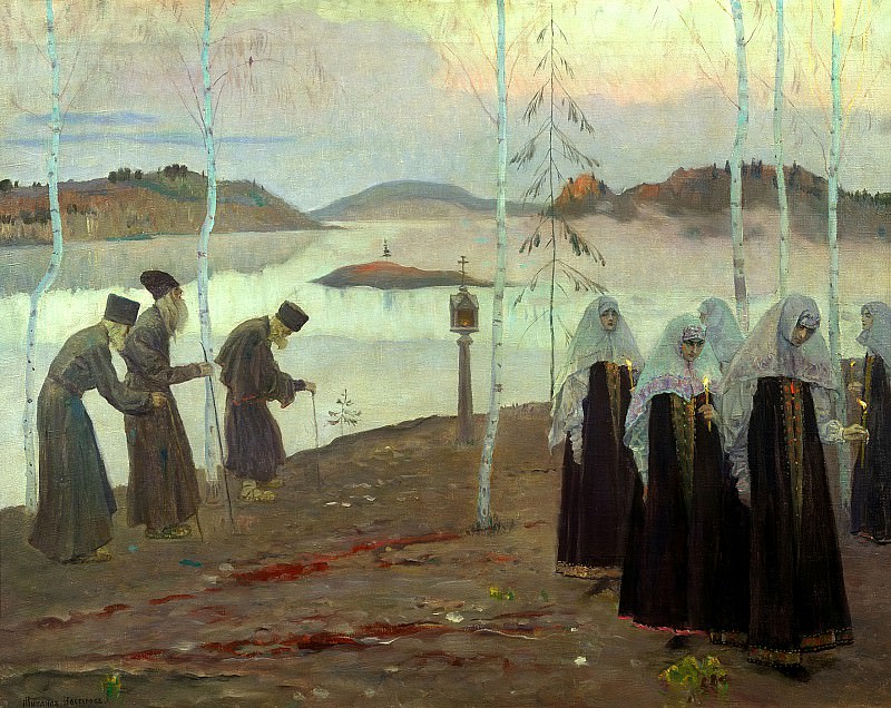 NESTEROV Michael – the Desert Fathers and wife without fault, 900 Classic russian paintings