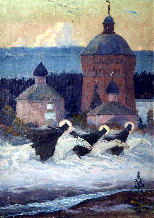Nesterov Mikhail – Riders, 900 Classic russian paintings