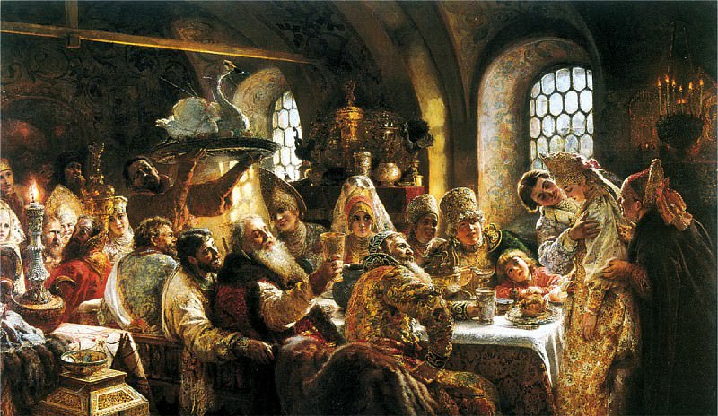 МАКОВСКИЙ Константин – Боярский свадебный пир в XVII веке, 900 Картин самых известных русских художников