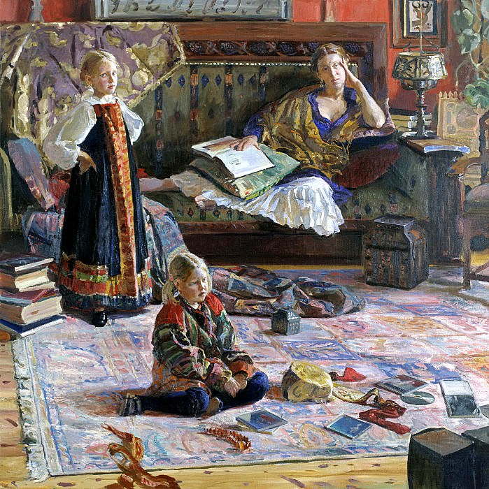 Ivan Glazunov – The family of the artist, 900 Classic russian paintings