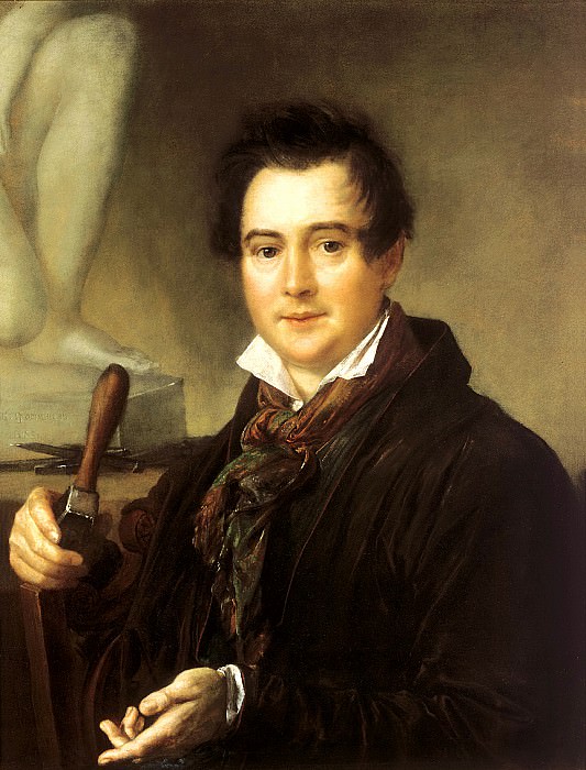 Tropinin Vasily – Portrait of the sculptor Ivan Vitali. 1839, 900 Classic russian paintings