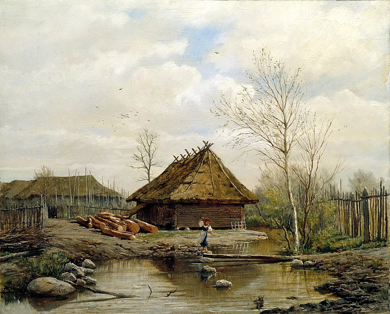 БРЮЛЛОВ Павел – Весна, 900 Картин самых известных русских художников