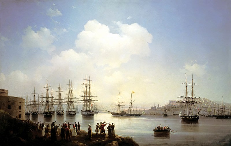 Ivan Aivazovsky – Russian squadron at the Sevastopol harbor, 900 Classic russian paintings