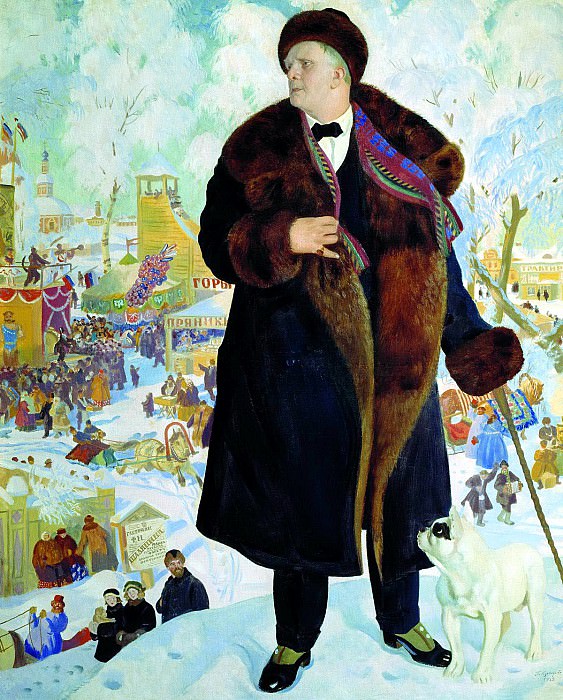 КУСТОДИЕВ Борис – Портрет Шаляпина, 900 Картин самых известных русских художников