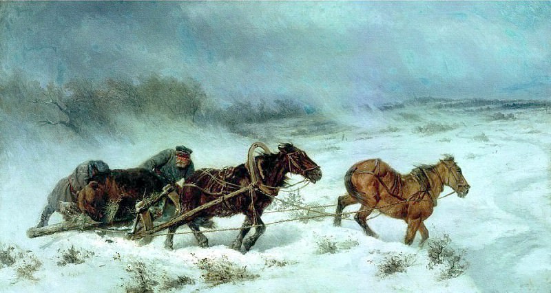 СВЕРЧКОВ Николай – Охота на медведя, 900 Картин самых известных русских художников