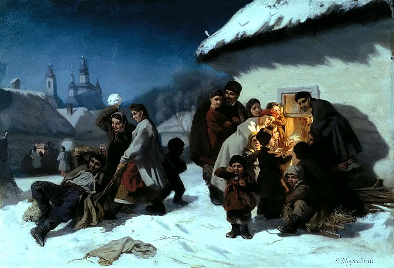 Trutovsky Constantine – Christmas Eve in Little, 900 Classic russian paintings