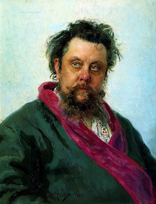 РЕПИН Илья – Портрет Мусоргского, 900 Картин самых известных русских художников