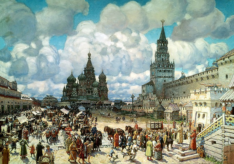 ВАСНЕЦОВ Аполлинарий – Красная площадь, 900 Картин самых известных русских художников