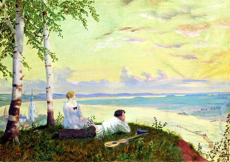 Kustodiev Boris – The Volga. 1922, 900 Classic russian paintings