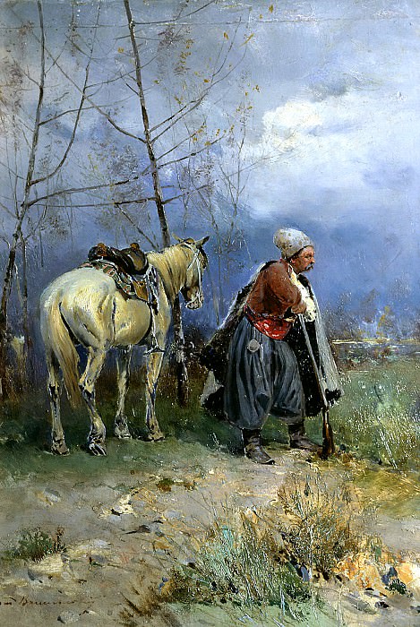 Vasilkovsky Sergey – Zaporozhets to post, 900 Classic russian paintings