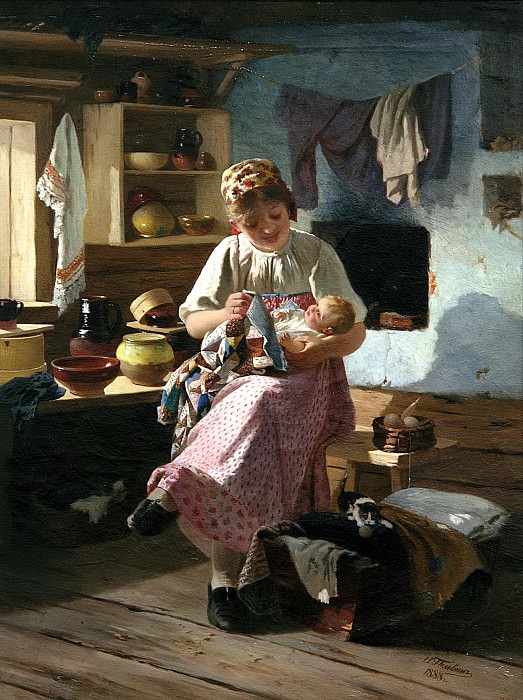 ПЕЛЕВИН Иван – Первенец. 1888, 900 Картин самых известных русских художников