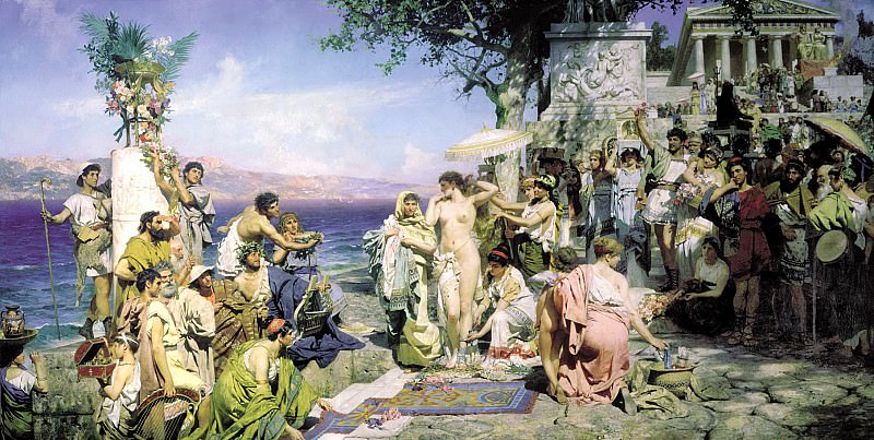 Semiradsky Henry – Phryne at the festival of Poseidon at Elevzine, 900 Classic russian paintings