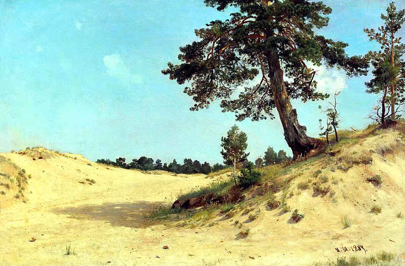 Shishkin Ivan – pine on sand, 900 Classic russian paintings