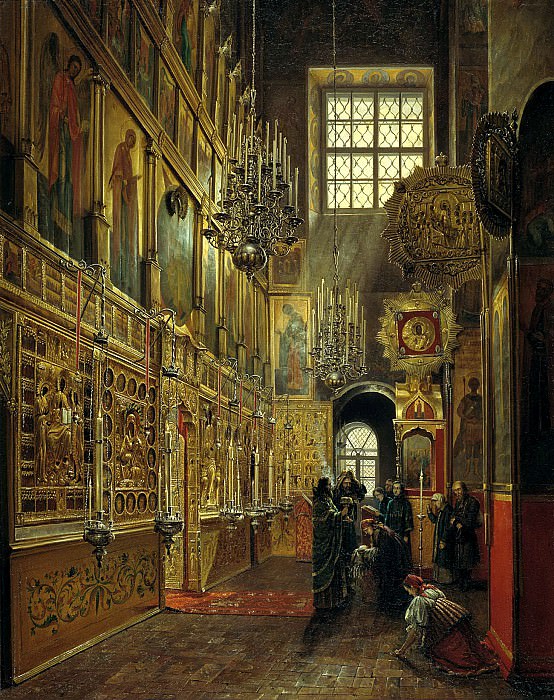 SHUHVOSTOV Stepan – Internal view of Alexis Church Chudova monastery in the Moscow Kremlin, 900 Classic russian paintings