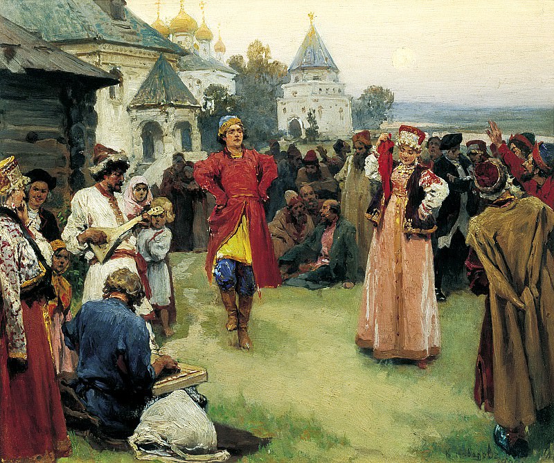 ЛЕБЕДЕВ Клавдий – Пляска, 900 Картин самых известных русских художников