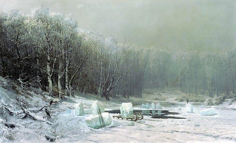 Meshchersky Arseny – Winter. Icebreaker, 900 Classic russian paintings