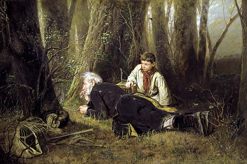 Perov Vasily – Fowler, 900 Classic russian paintings
