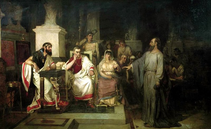 Surikov Vasily – The Apostle Paul explains the Christian in the presence of King Agrippa, his sister Bernice, and the proconsul Festus, 900 Classic russian paintings